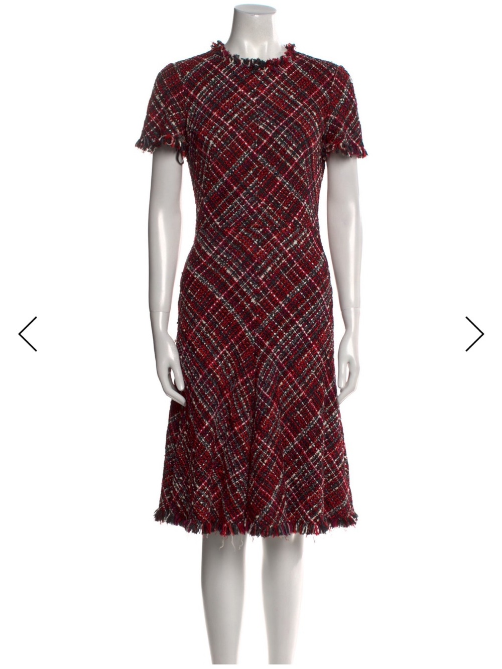 Alexander McQueen Tweed Short-Sleeve Fit & Flare Dress